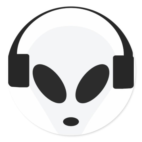 dj headphone alien area 51 sticker