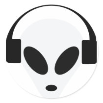 dj headphone alien area 51 stickers