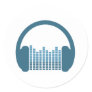 DJ Headphones, DJ Logo Round Stickers