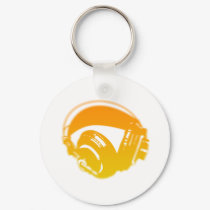 DJ Headphones - Music Disc Jockey DJing Loud keychains