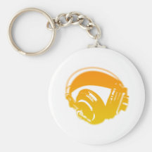 DJ Headphones - Music Disc Jockey DJing Loud Keychain