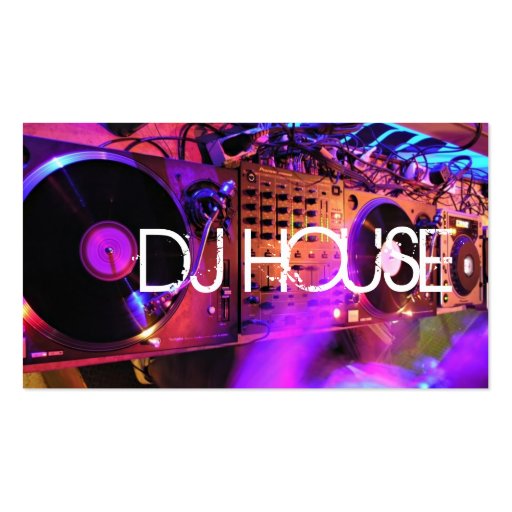 DJ HOUSE MUSIC ENTERTAINMENT CLUB BUSINESS CARD TEMPLATES (front side)