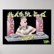DJ mark e g graffiti cartoon print/poster