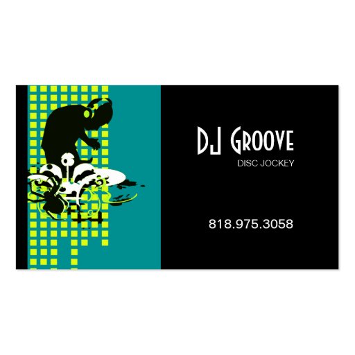 DJ Mixmaster Disc Jockey - Music Business Card (front side)