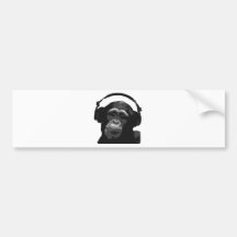 DJ MONKEY BUMPER STICKER