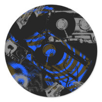 DJ Music Cassette Round Stickers