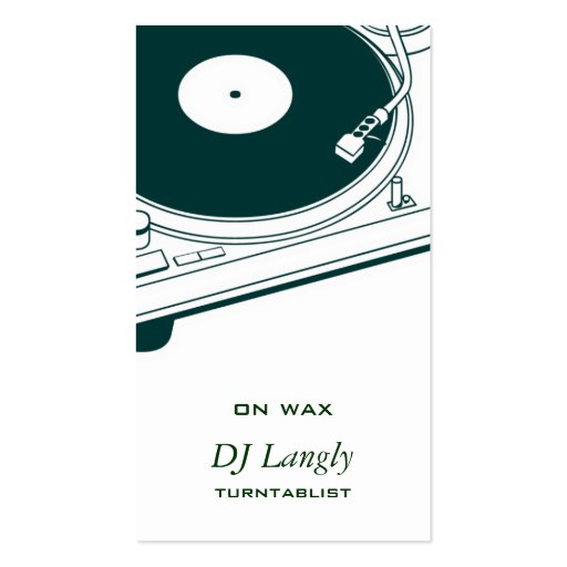 DJ / Music / Turntable Business Card (front side)