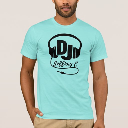 DJ name headphone black graphic tshirt Zazzle
