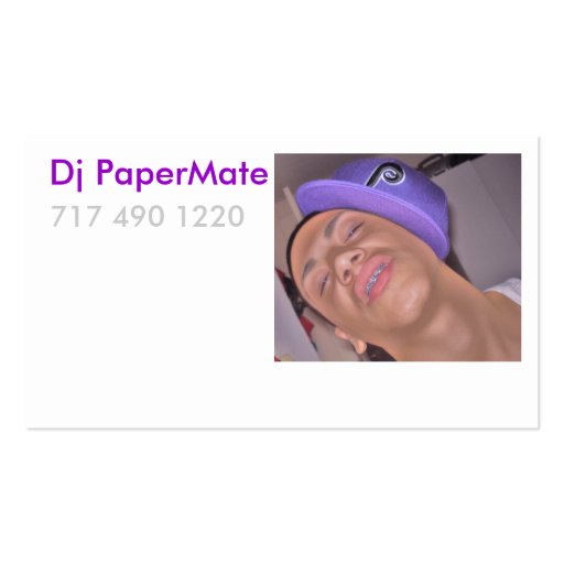 Dj PaperMate Profile Card Business Card Templates (front side)