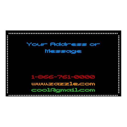Dj Personal Equalizer Bar EQ - add your name Business Card (back side)