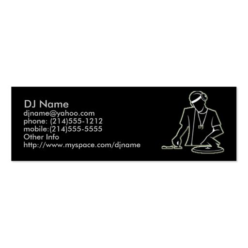 DJ Profile Card Business Card (front side)