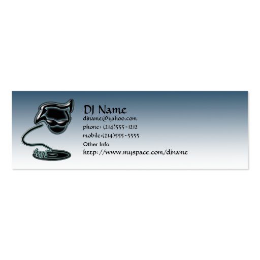 DJ Profile Card Business Card Template (front side)