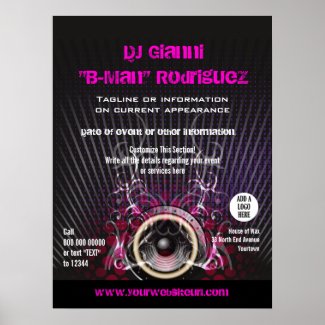 DJ Speaker Rays Promotional Poster print