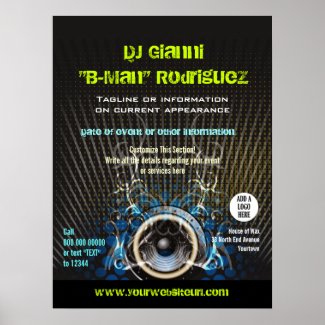 DJ Speaker Rays Promotional Poster print