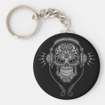 DJ Sugar Skull – Black Key Chain
