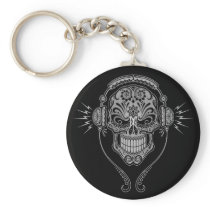 DJ Sugar Skull – Black Key Chain