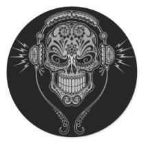 DJ Sugar Skull – Black Stickers