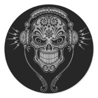 DJ Sugar Skull – Black Stickers