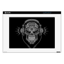 DJ Sugar Skull, dark Decals For Laptops
