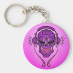 DJ Sugar Skull – Purple Keychain