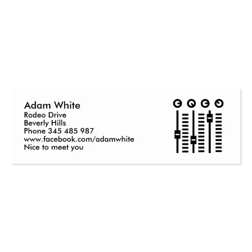 DJ Turntable Business Card Template (front side)