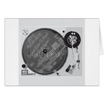 DJ Turntable Greeting Cards
