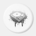 DJ Turntable Graffiti - Music Vinyl Disc Jockey Fridge Magnet
