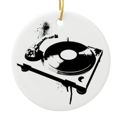 DJ Turntable Christmas Ornament