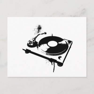 DJ Turntable Postcard