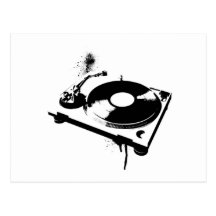 DJ Turntable Postcard