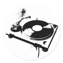 DJ Turntable Round Sticker