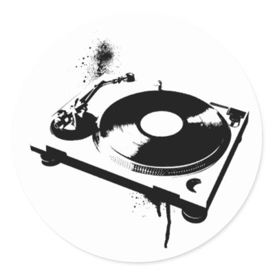 DJ Turntable Round Sticker