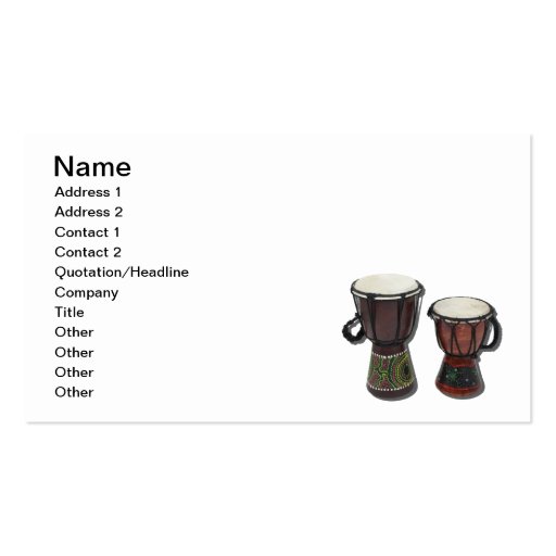 Djembe Drums Business Card Template (front side)