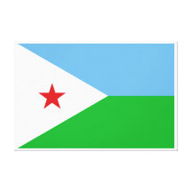 Djibouti - Djiboutian Flag Gallery Wrapped Canvas
