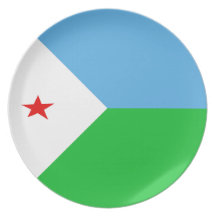 Djibouti Fisheye Flag Plate