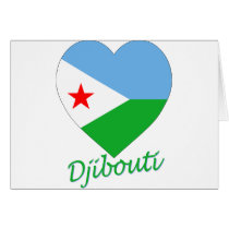 Djibouti Flag Heart Cards