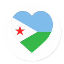 Djibouti Flag Heart stickers by Vexillophile Djibouti Flag Heart stickers