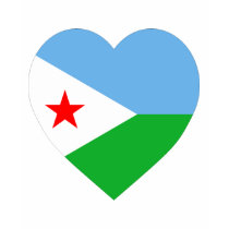 Djibouti Flag Heart t-shirts