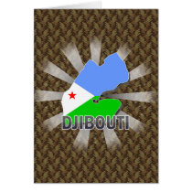 Djibouti Flag Map 2.0 Greeting Cards