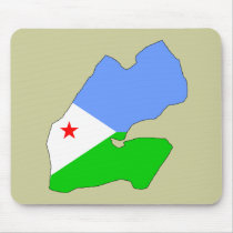 Djibouti flag map mousepads by FlagStore Djibouti flag map mousepads