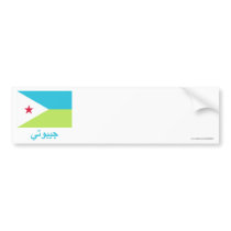 Djibouti Flag with Name in Arabic Bumper Sticker