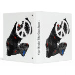 Djibouti Trendy Peace Sign with Djiboutian map 3 Ring Binder