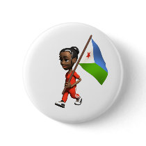Djiboutian Girl buttons by worldtees Djiboutian Girl buttons