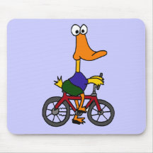 DK- Duck Riding Bicycle Cartoon Mouse Pad