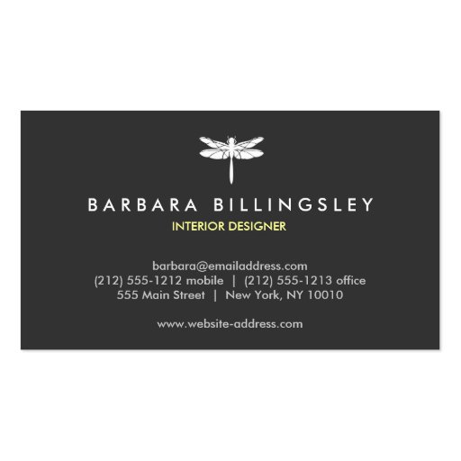 DK GRAY/WHITE DRAGONFLY LOGO Business Card
