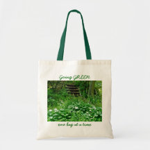 Dk Green Hosta Going GREEN one bag at a time Tote