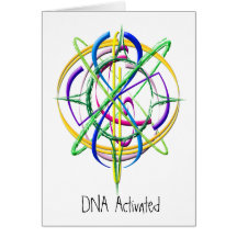 DNA Activated Atom Greeting Card