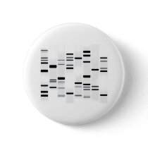 DNA Code Art Black on White Pinback Button