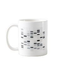 DNA Code Art Black on White Mugs