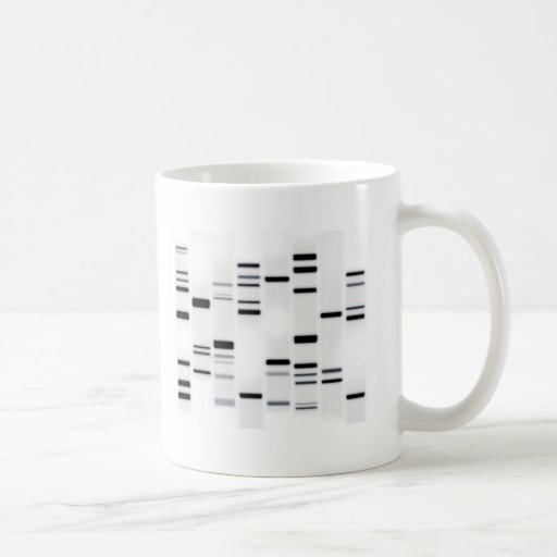 DNA Code Art Black on White Mugs